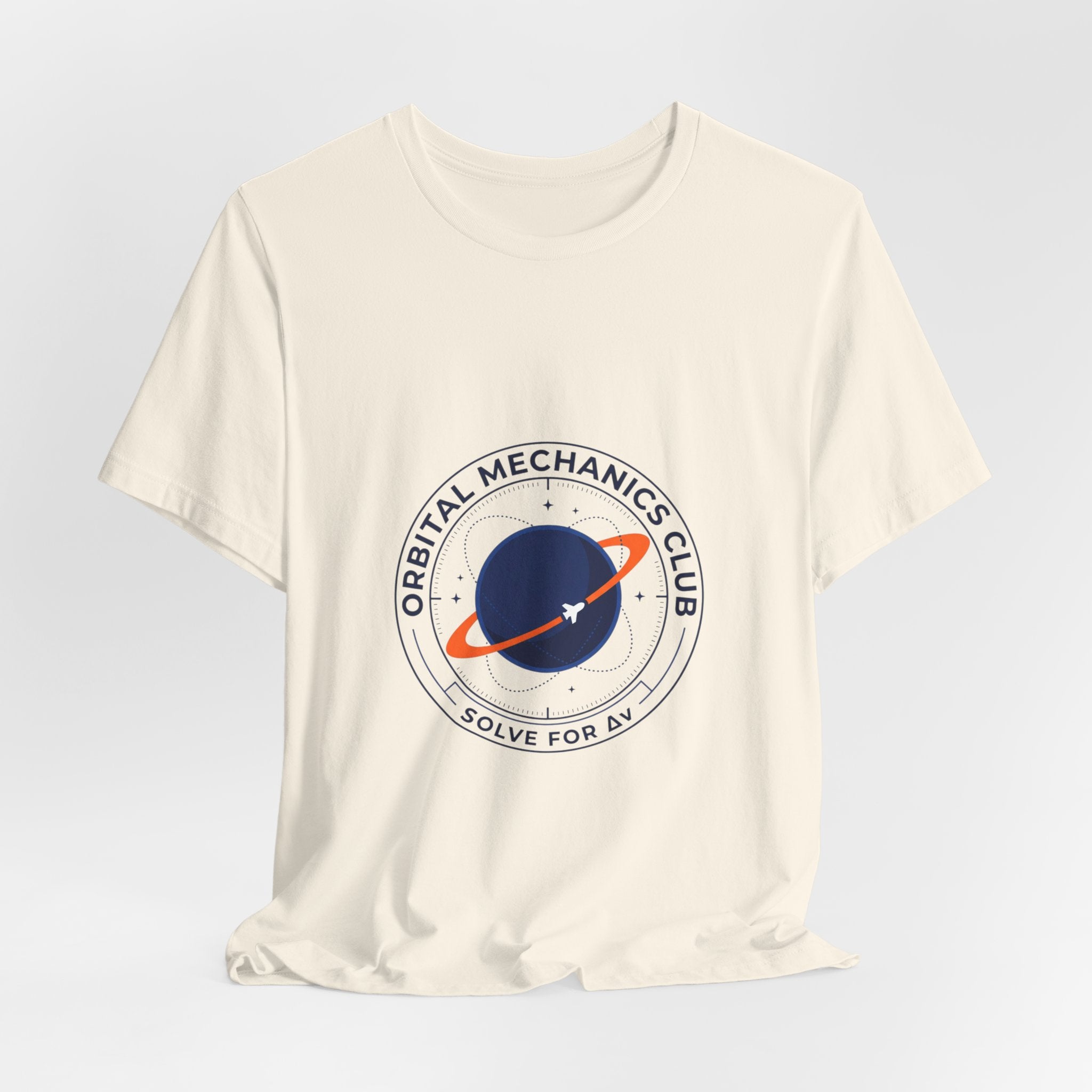Orbital Mechanics Club Patch T-Shirt – Space Mission Graphic Tee | Rocket & Astronomy Design | Science Nerd Shirt