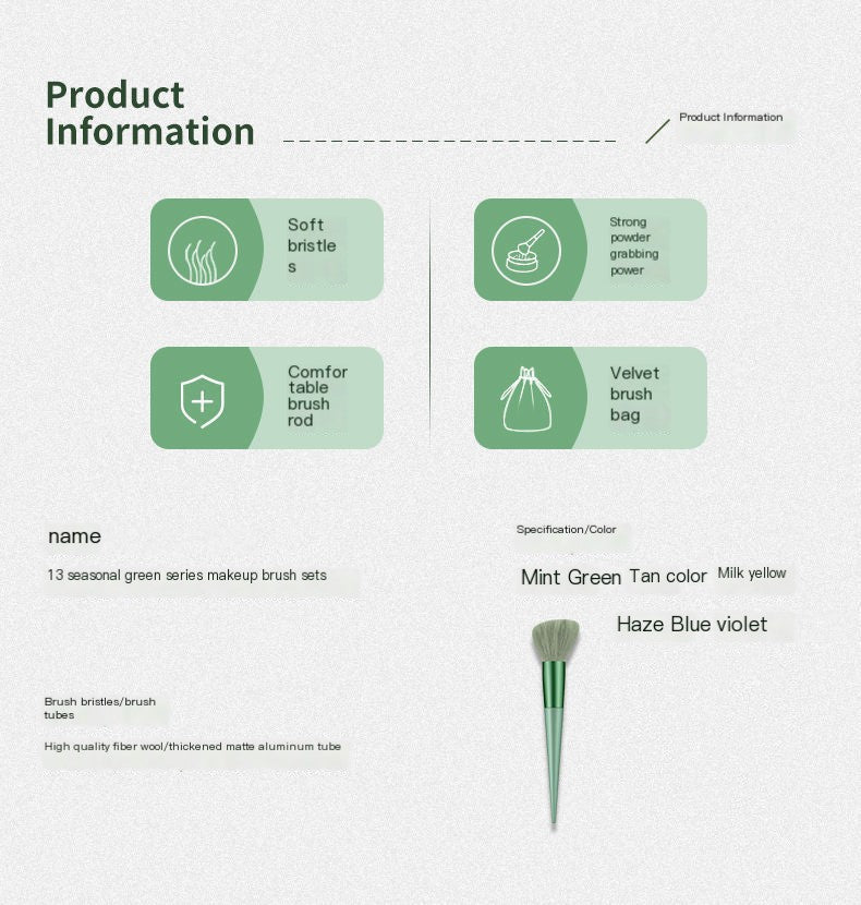 13-Piece Soft Makeup Brush Set for Beauty – Flawless Application with Velvet Bag