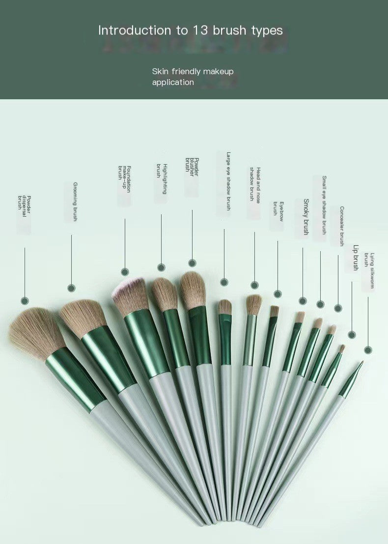 13-Piece Soft Makeup Brush Set for Beauty – Flawless Application with Velvet Bag