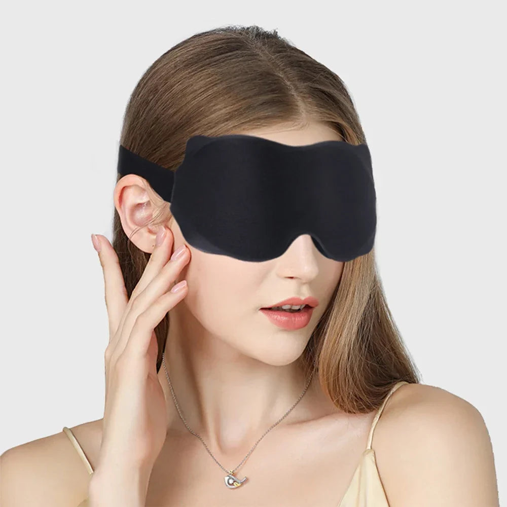 3D Light Blocking Sleep Mask – Soft and Padded Eye Mask | Comfortable Sleep Mask, Sleep Aid Headband, Eye Patch
