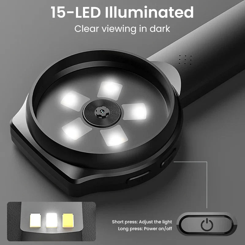 2.8" IPS Digital Magnifier – HD 1080P Portable Microscope (Up to 100×)