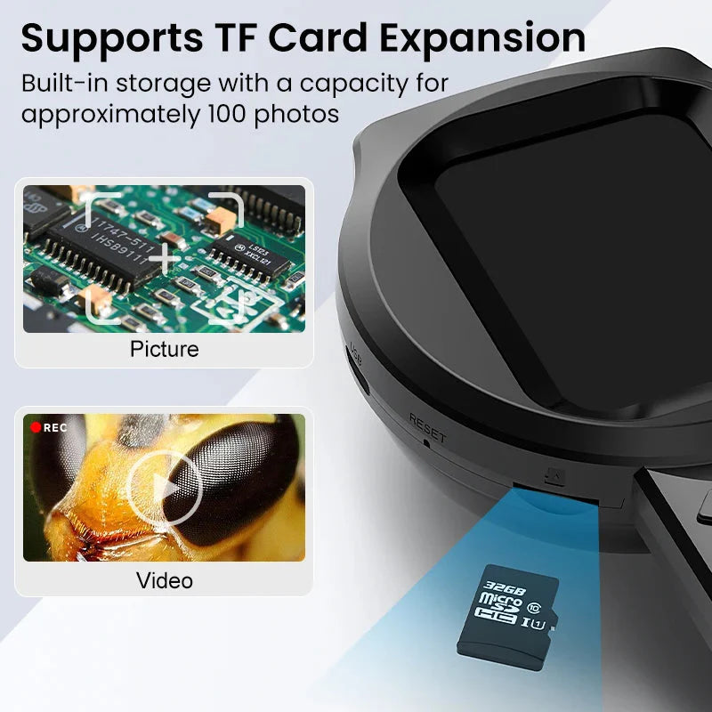 2.8" IPS Digital Magnifier – HD 1080P Portable Microscope (Up to 100×)