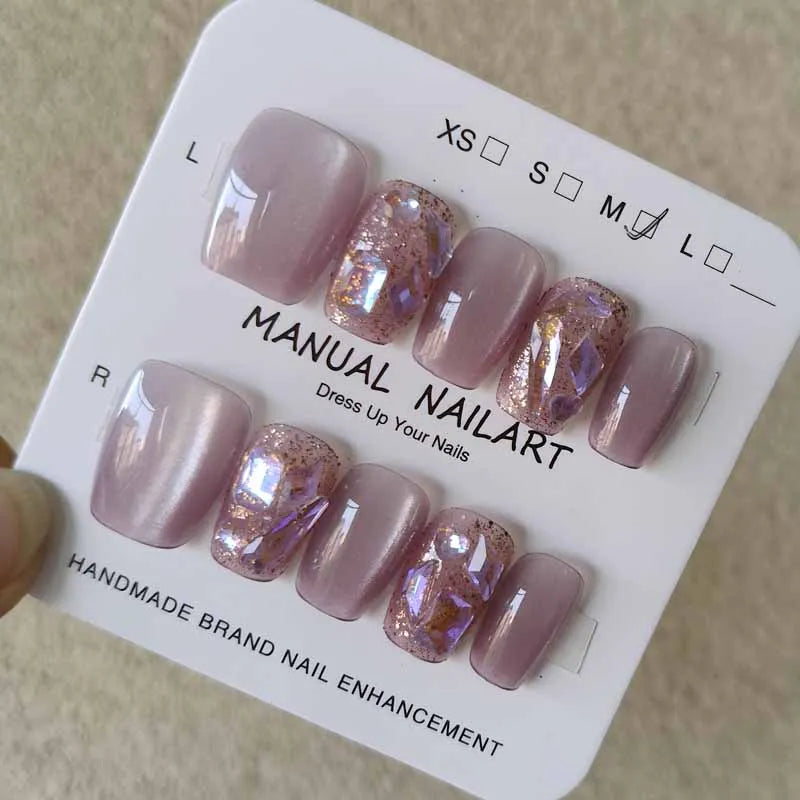 Colorful Hearts Press on Nails