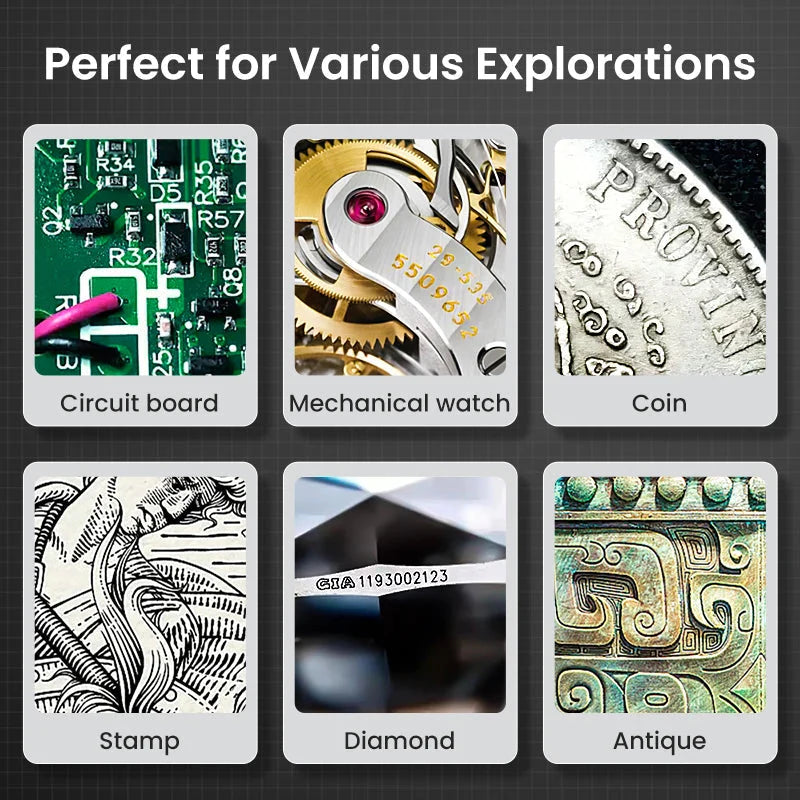 2.8" IPS Digital Magnifier – HD 1080P Portable Microscope (Up to 100×)