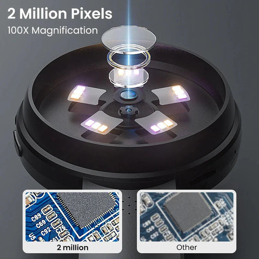 2.8" IPS Digital Magnifier – HD 1080P Portable Microscope (Up to 100×)