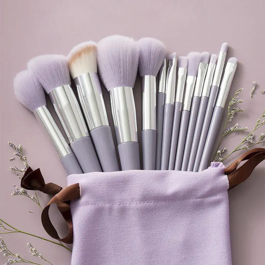 13-Piece Soft Makeup Brush Set for Beauty – Flawless Application with Velvet Bag